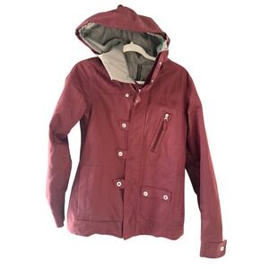 Burton Dryride Women Burgundy Herringbone Snowboard Jacket Hooded Medium
